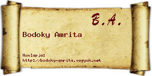 Bodoky Amrita névjegykártya